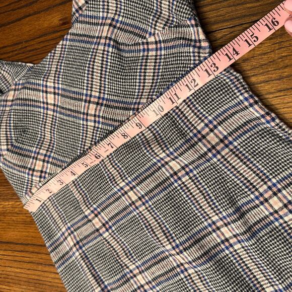 Altar'd State Plaid Puff Sleeve Mini Dress S Cottagecore Babydoll Style Peasant - Picture 7 of 10